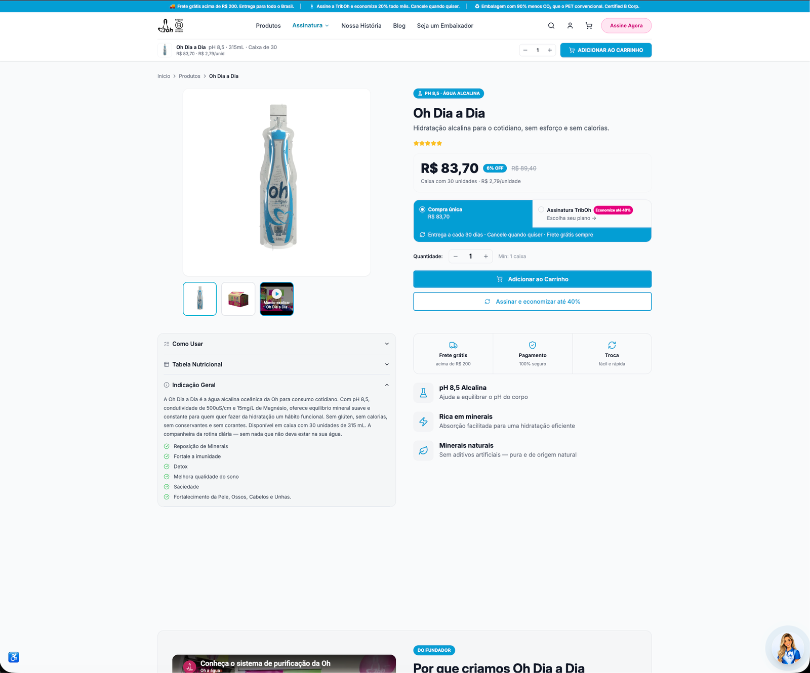 Uma experiência de compra mais clara para uma marca de água alcalina. - Imagem 1
